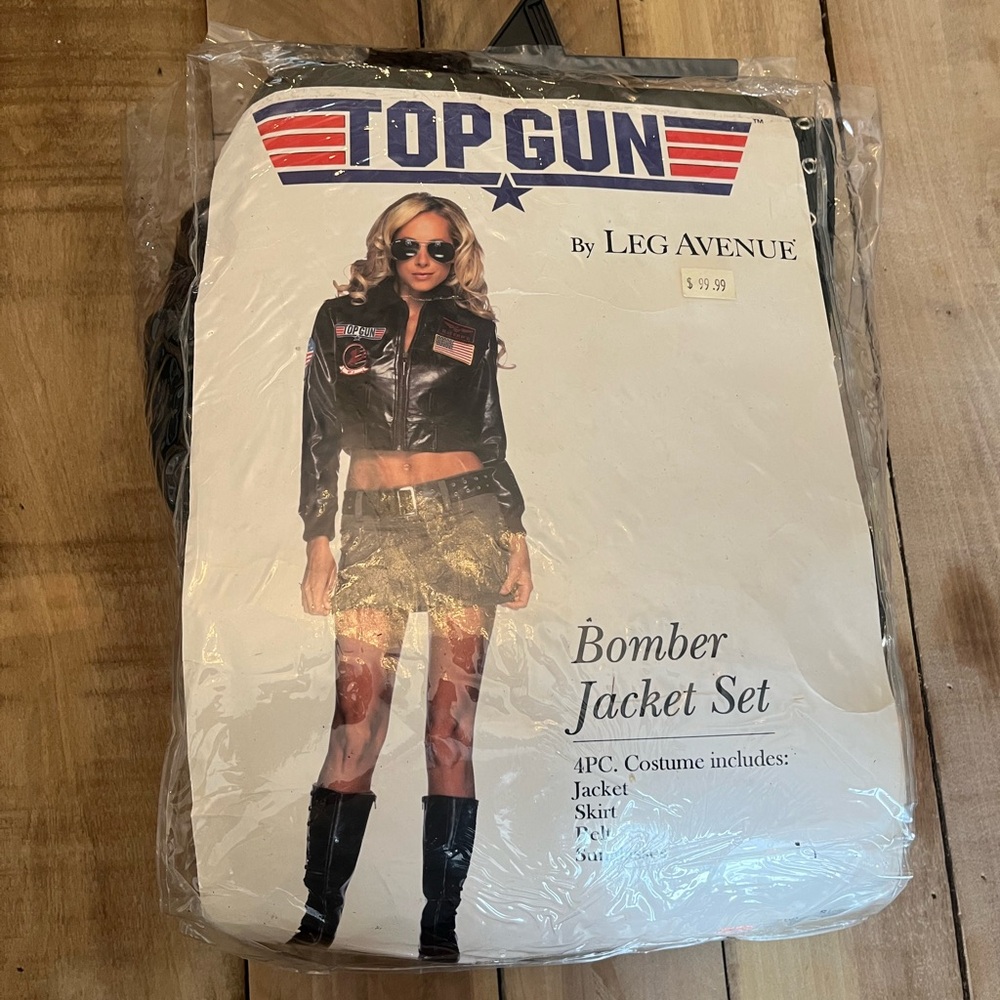 Top Gun Bomber Jacket Set 4 Piece Costume By Leg Avenue Size S/P